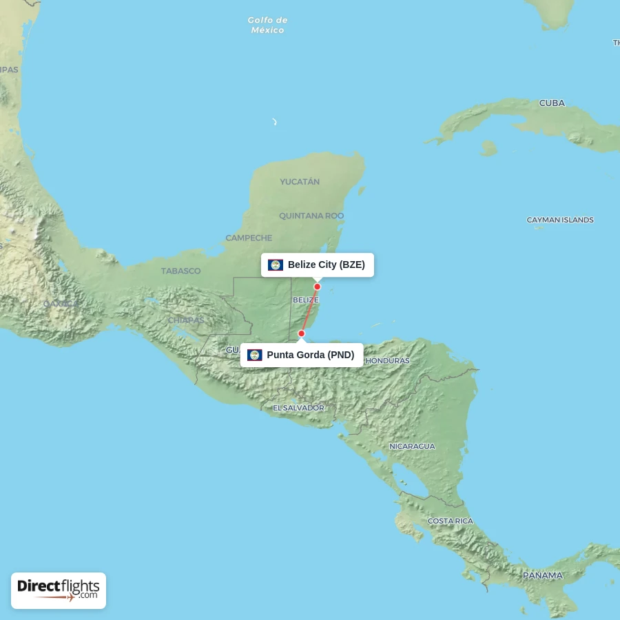 PND - BZE route map