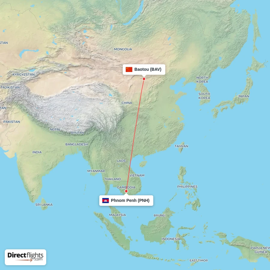 PNH - BAV route map