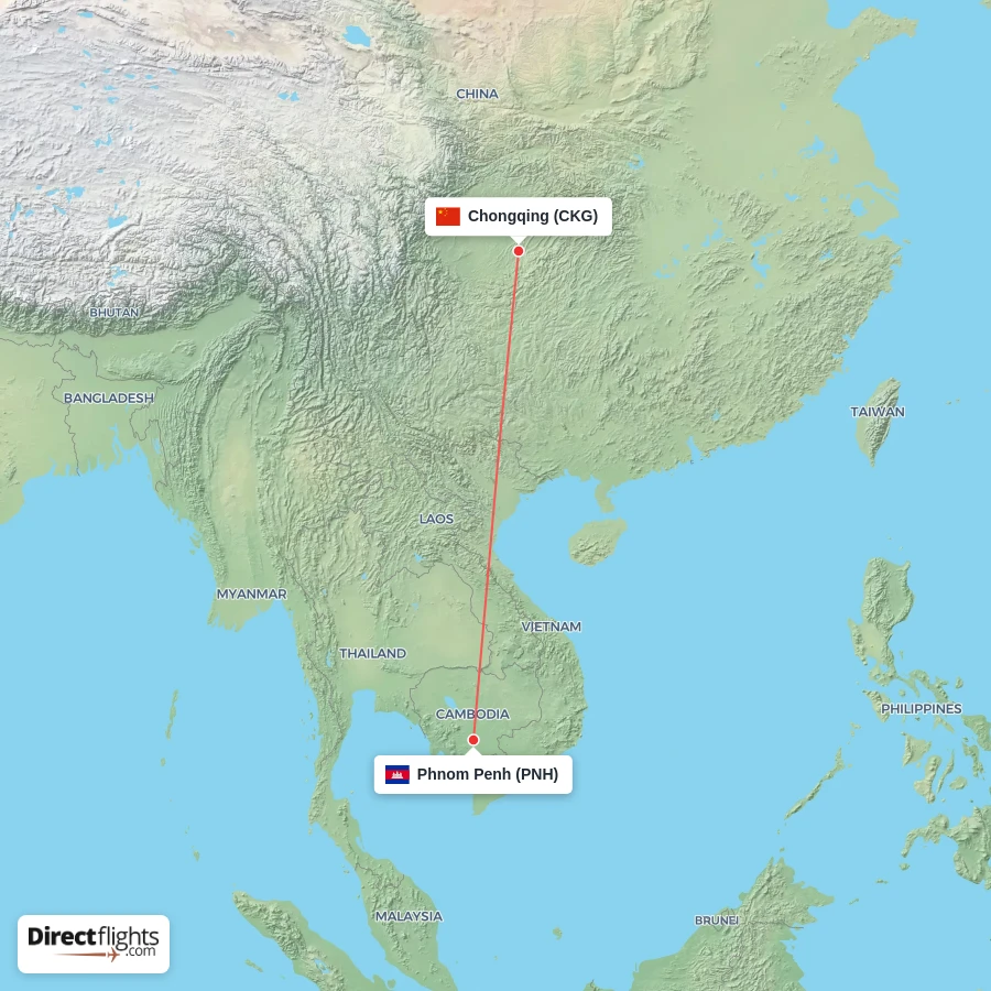 PNH - CKG route map