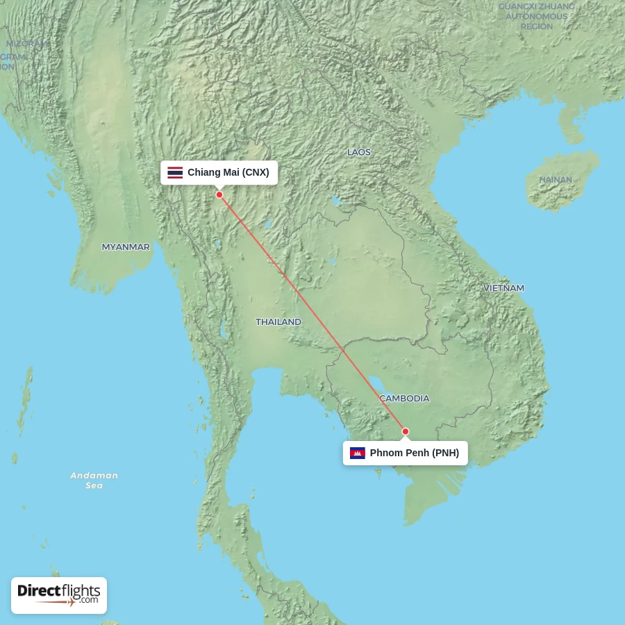 PNH - CNX route map