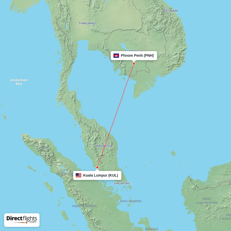 PNH - KUL route map