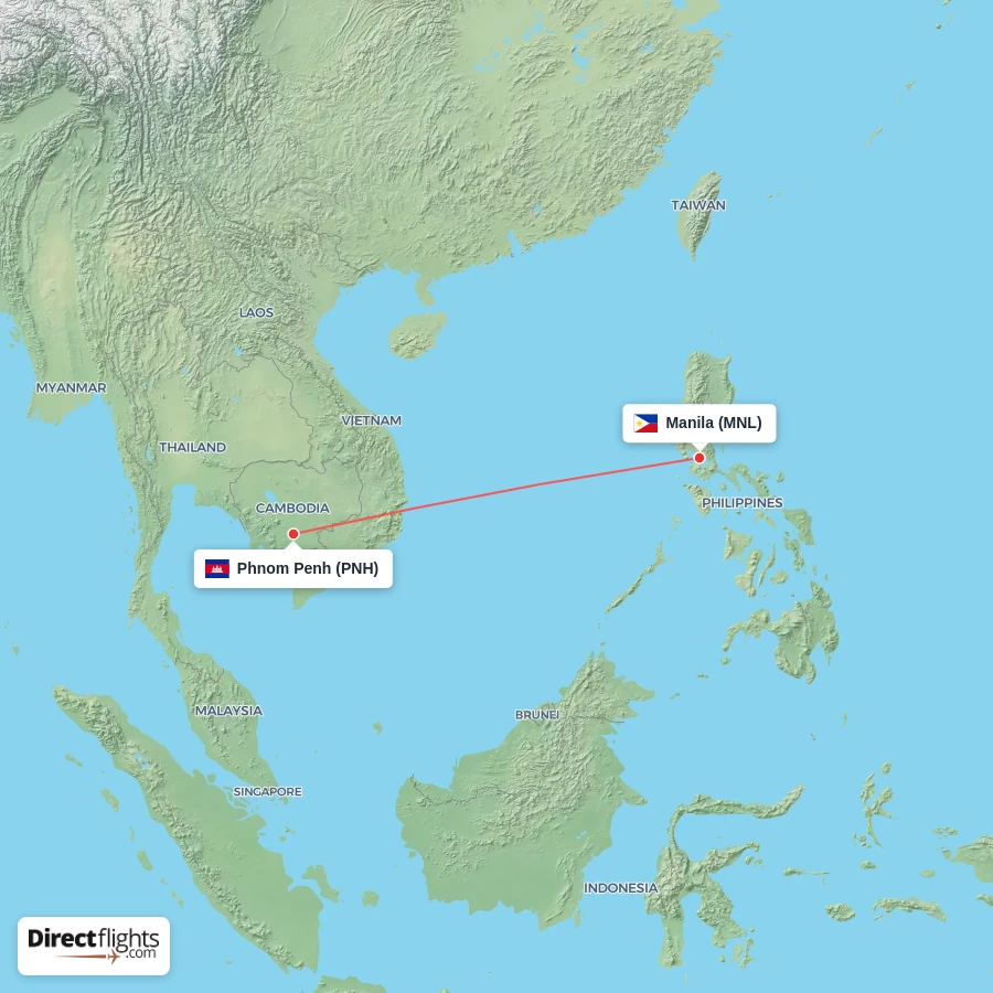 PNH - MNL route map