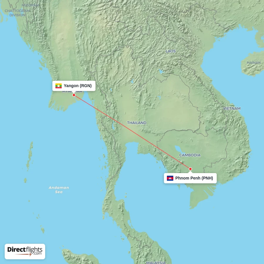 PNH - RGN route map