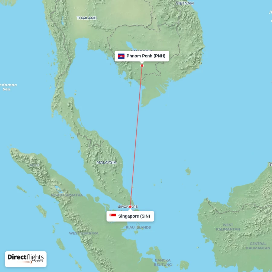PNH - SIN route map
