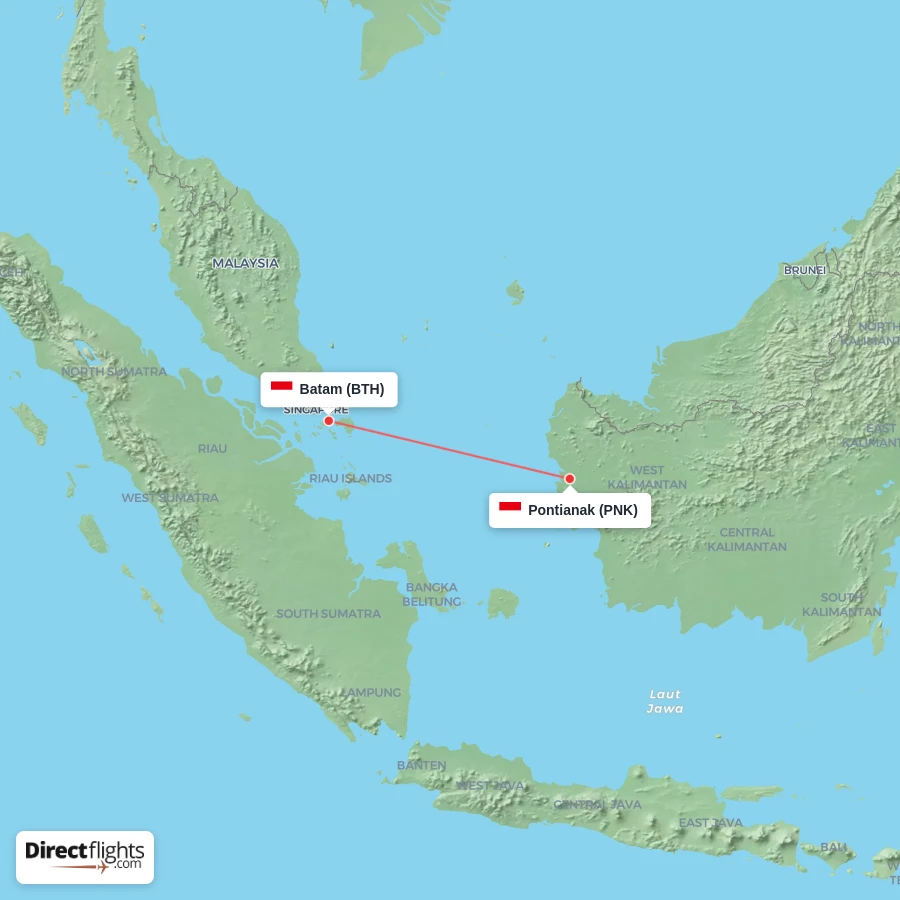 PNK - BTH route map
