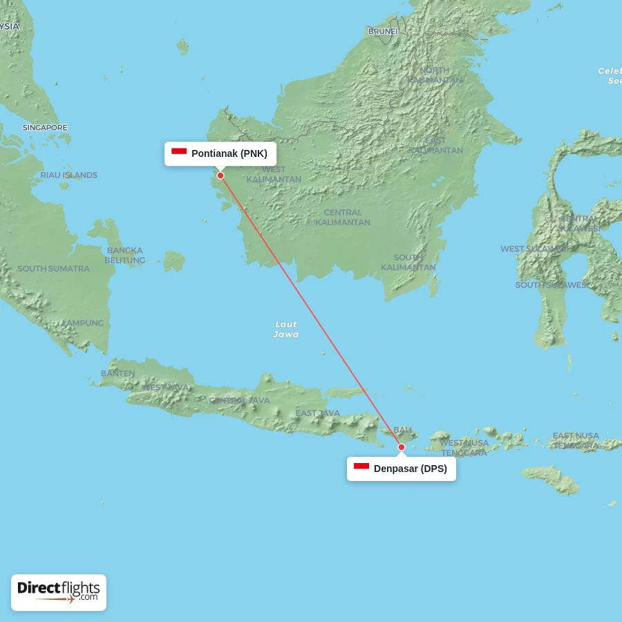 PNK - DPS route map