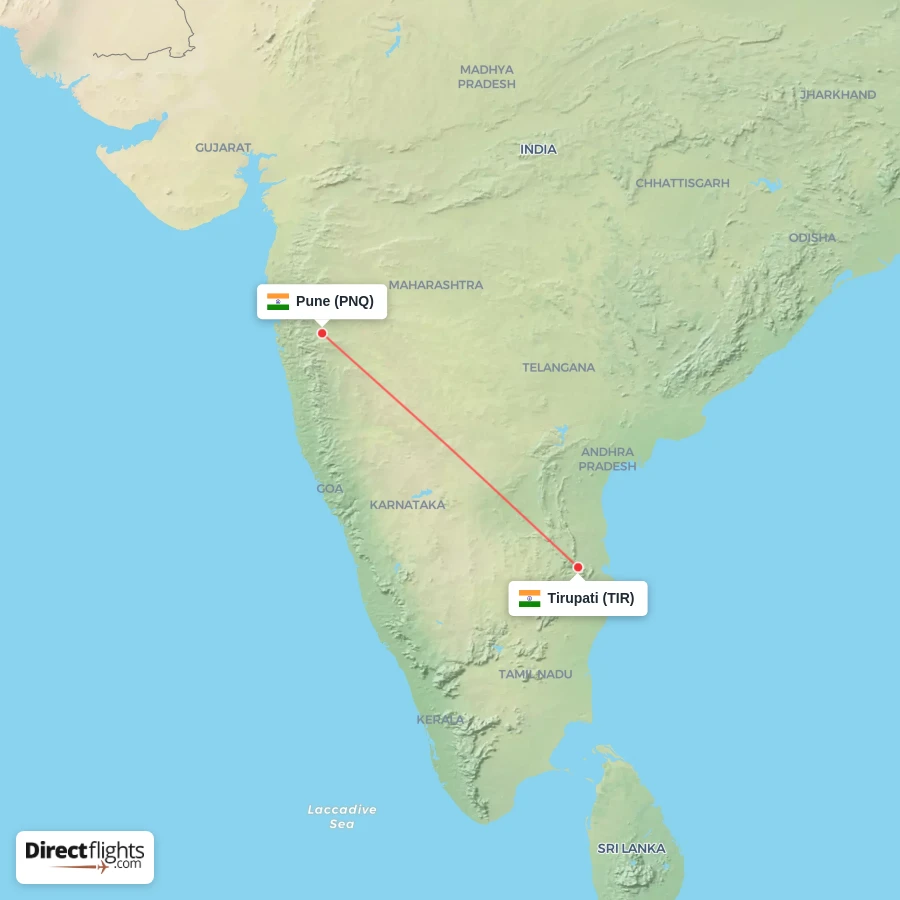 PNQ - TIR route map