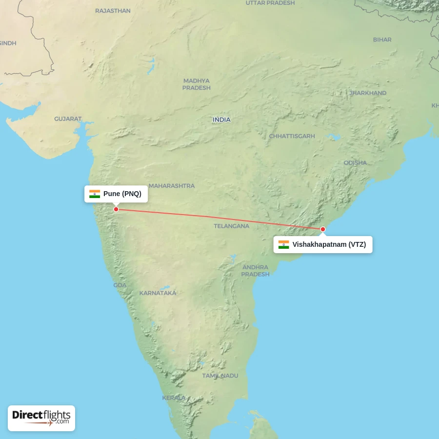 PNQ - VTZ route map