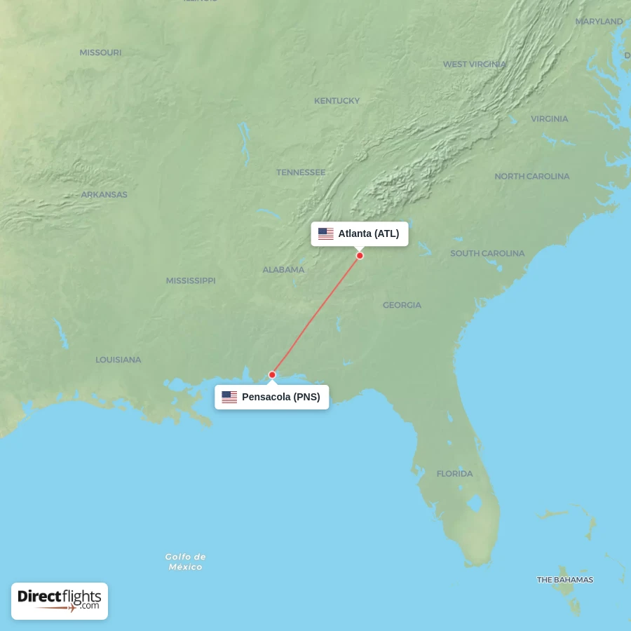 PNS - ATL route map