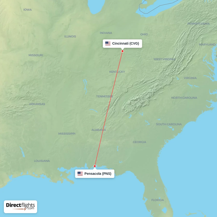 PNS - CVG route map