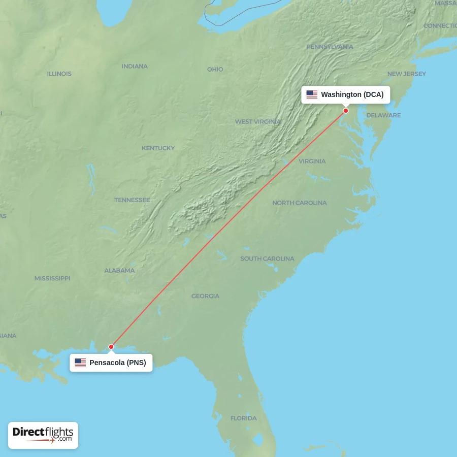 PNS - DCA route map