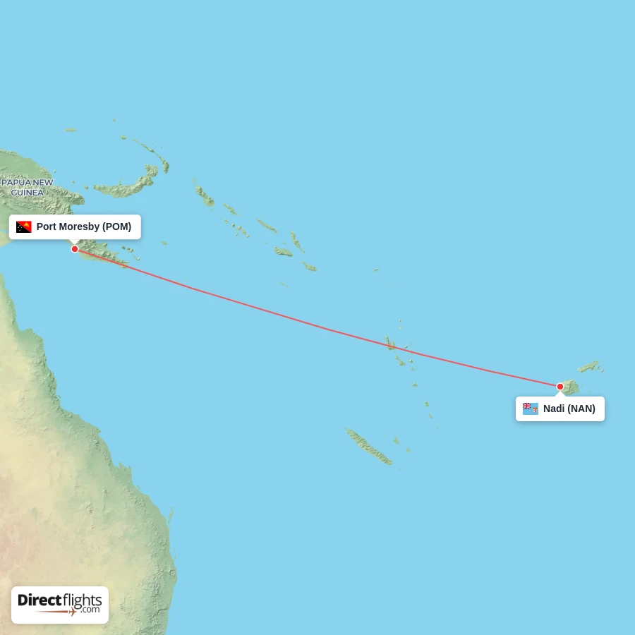 POM - NAN route map