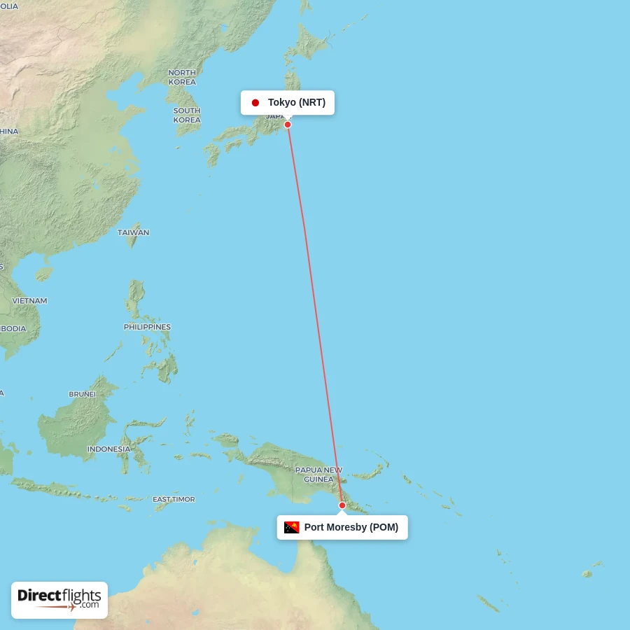 POM - NRT route map