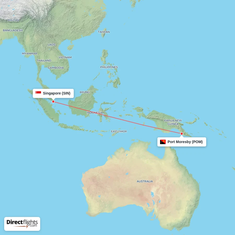 POM - SIN route map