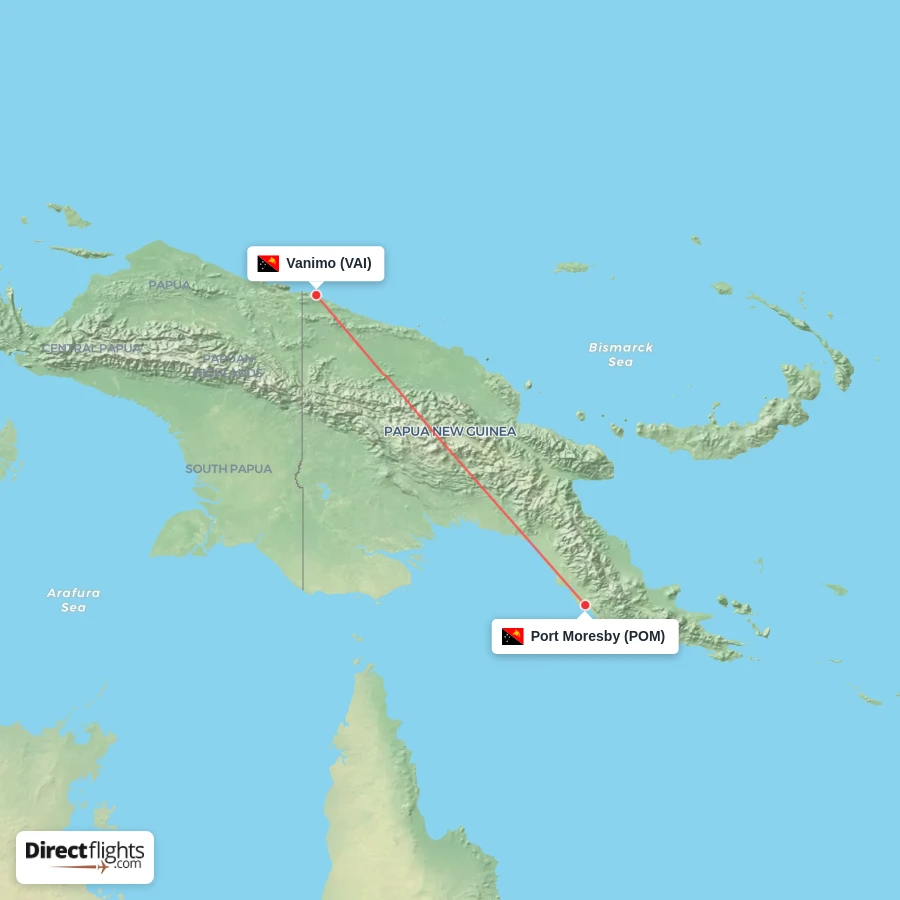 POM - VAI route map