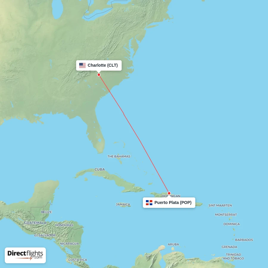 POP - CLT route map