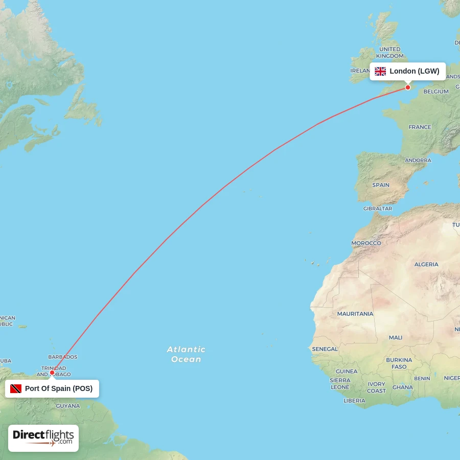 POS - LGW route map