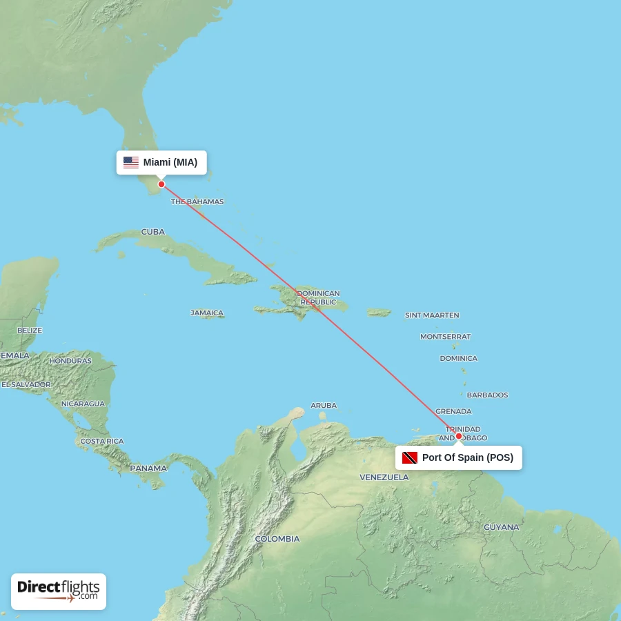 POS - MIA route map