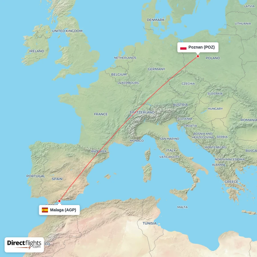 POZ - AGP route map