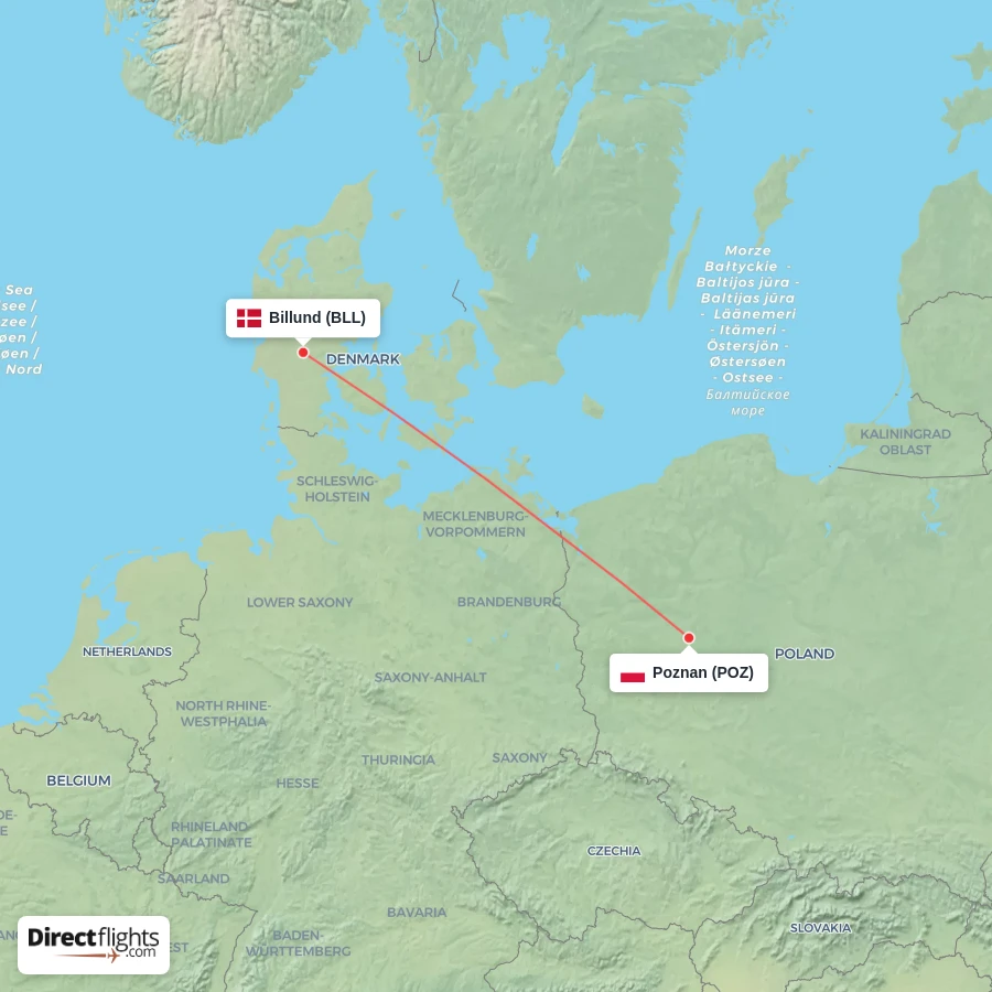 POZ - BLL route map