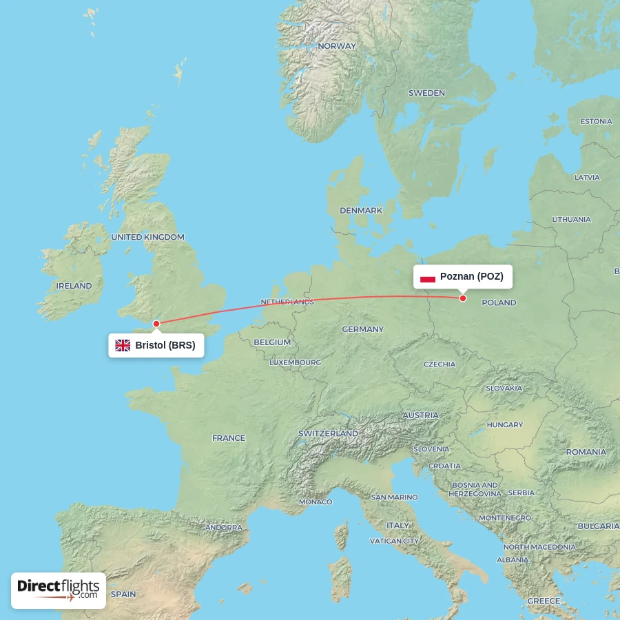 POZ - BRS route map