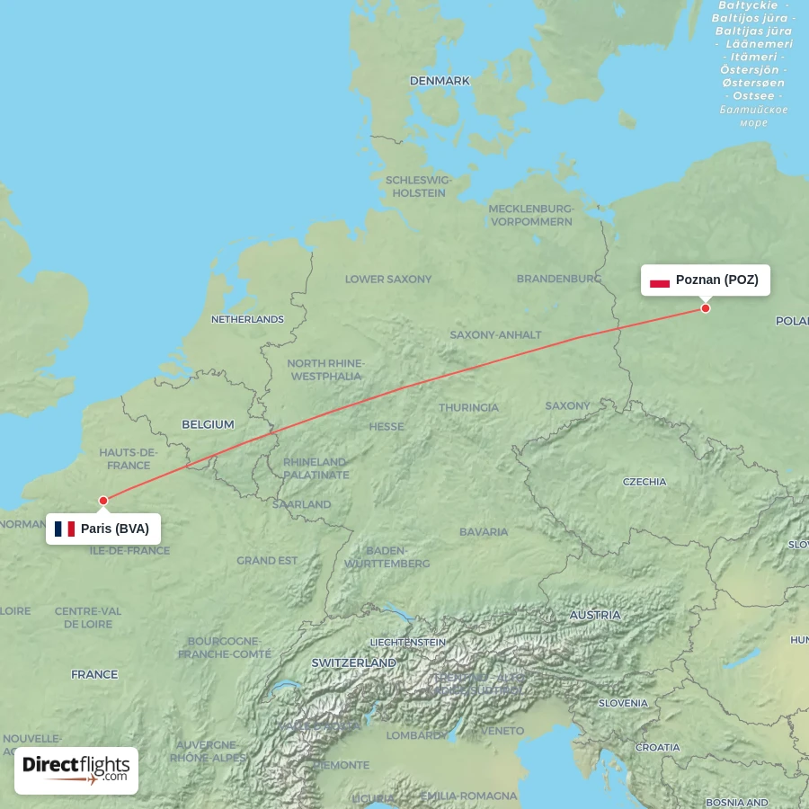 POZ - BVA route map