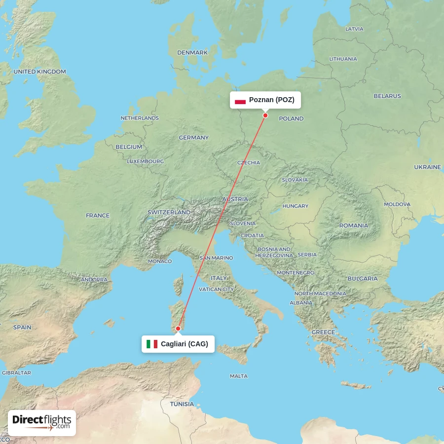 POZ - CAG route map