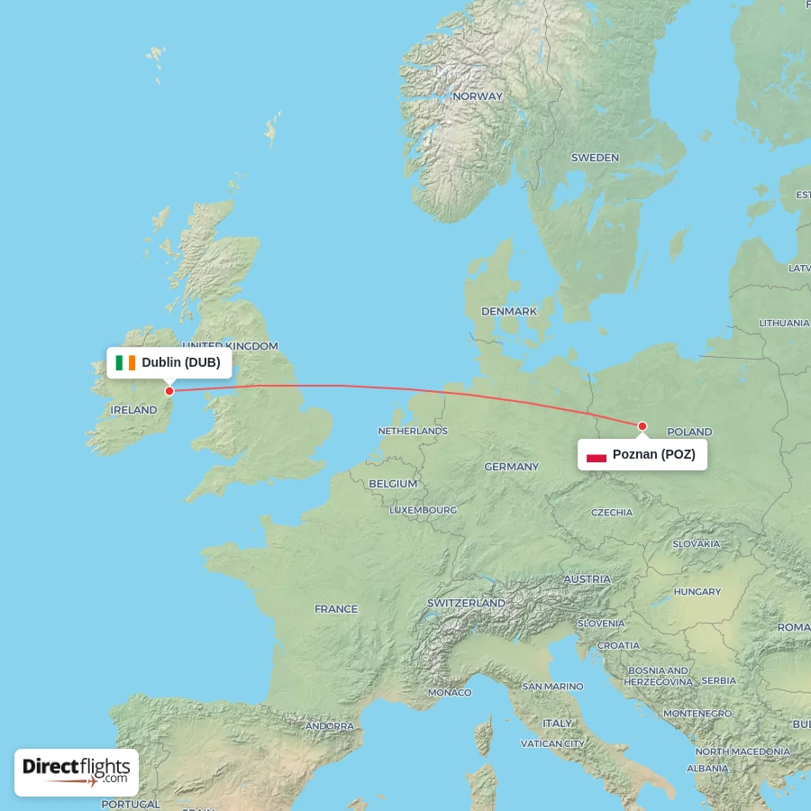 POZ - DUB route map