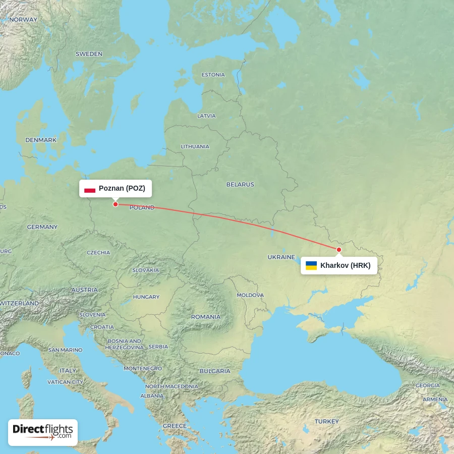 POZ - HRK route map