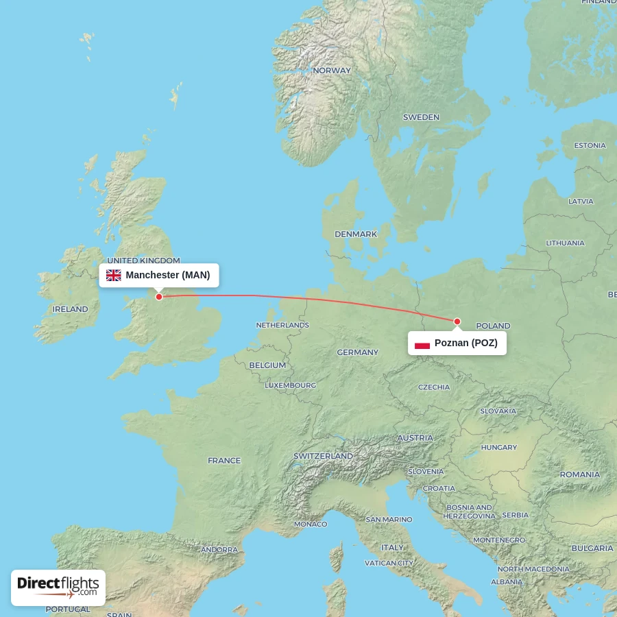POZ - MAN route map