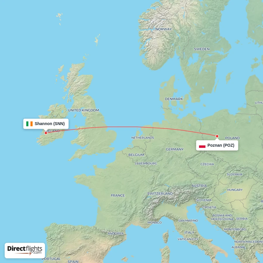 POZ - SNN route map