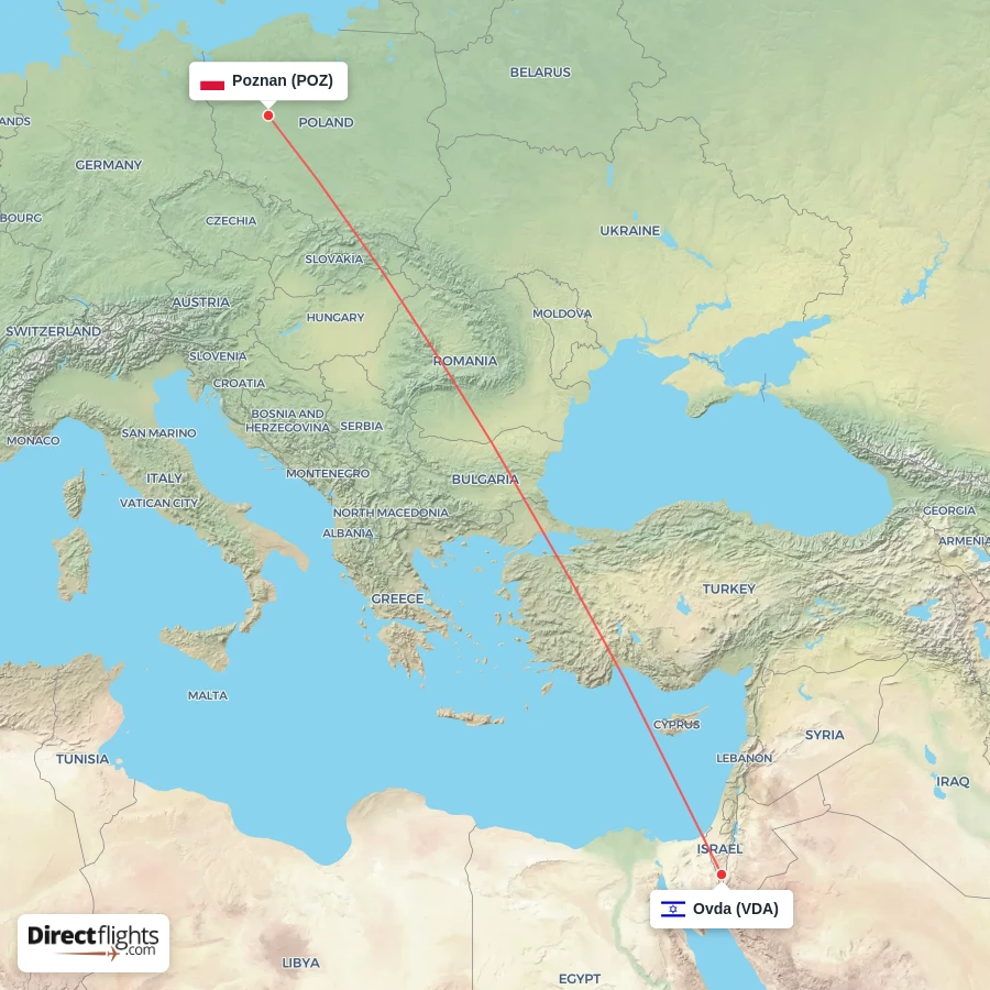 POZ - VDA route map