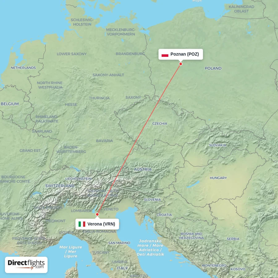 POZ - VRN route map