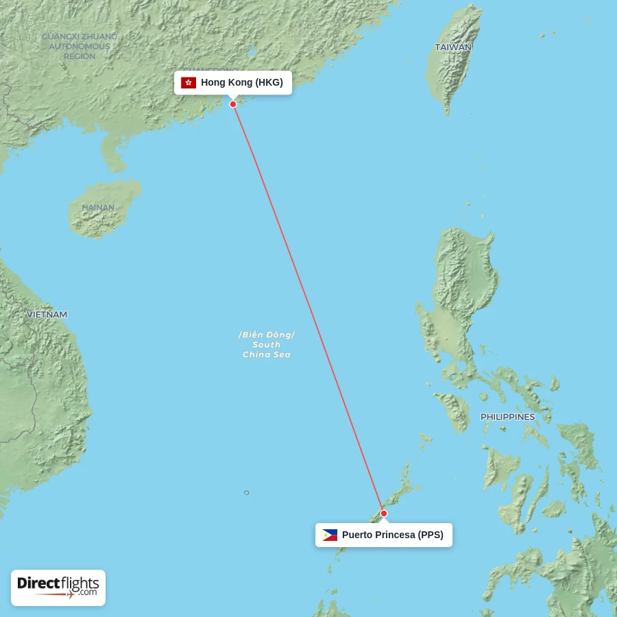 PPS - HKG route map