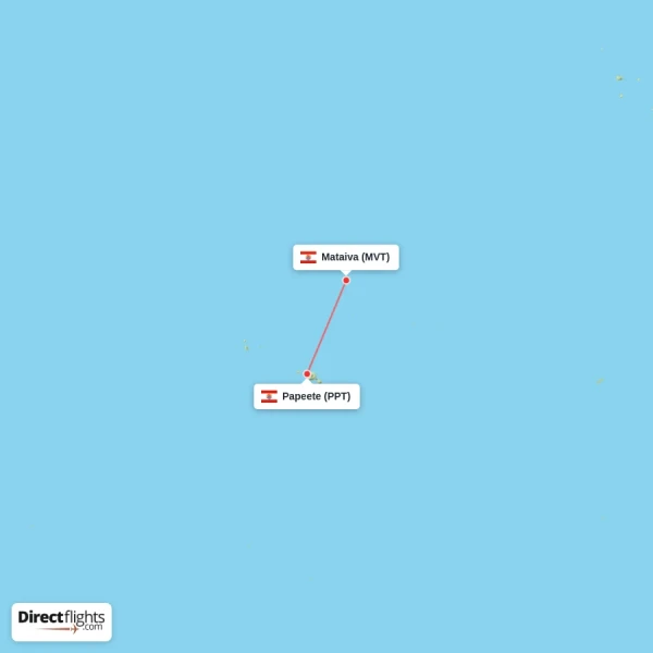 Papeete - Mataiva direct flight map