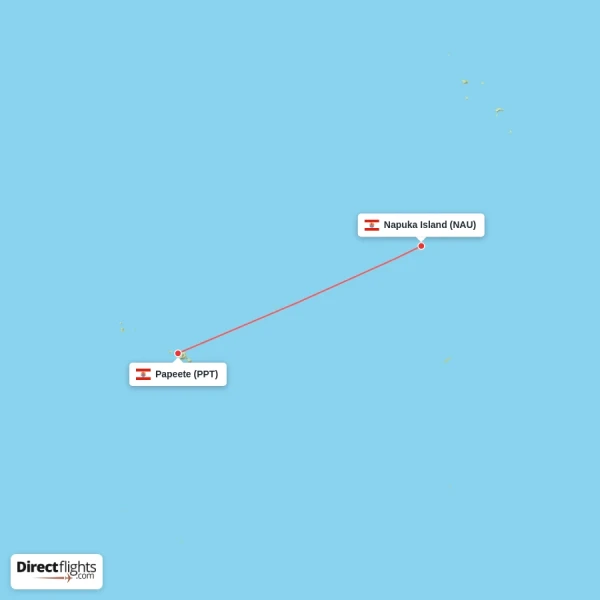 Papeete - Napuka Island direct flight map
