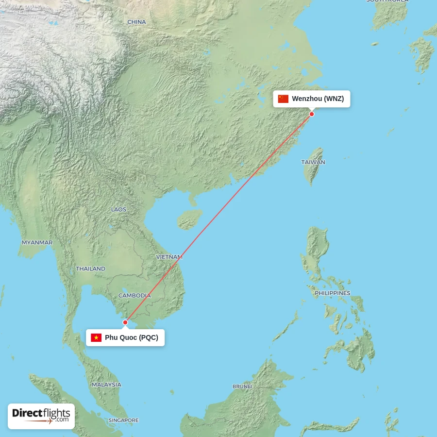 PQC - WNZ route map