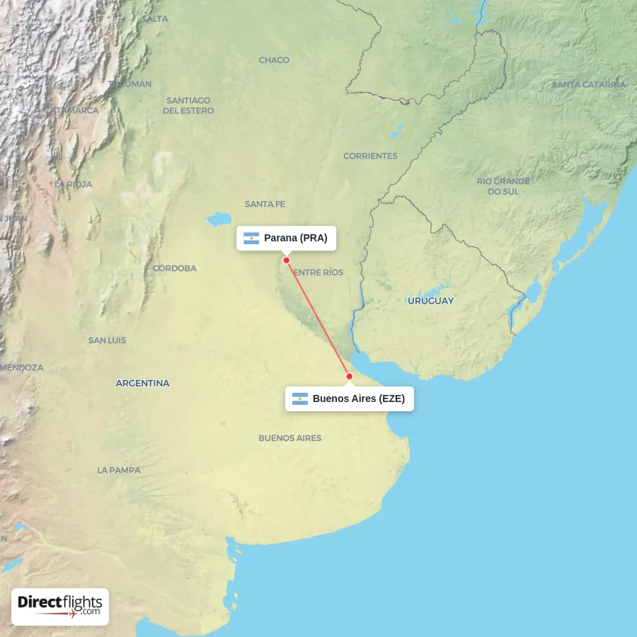 PRA - EZE route map