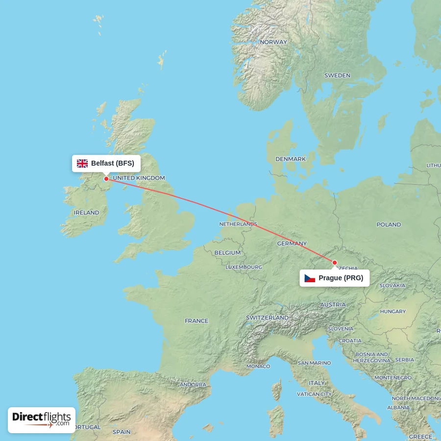 PRG - BFS route map