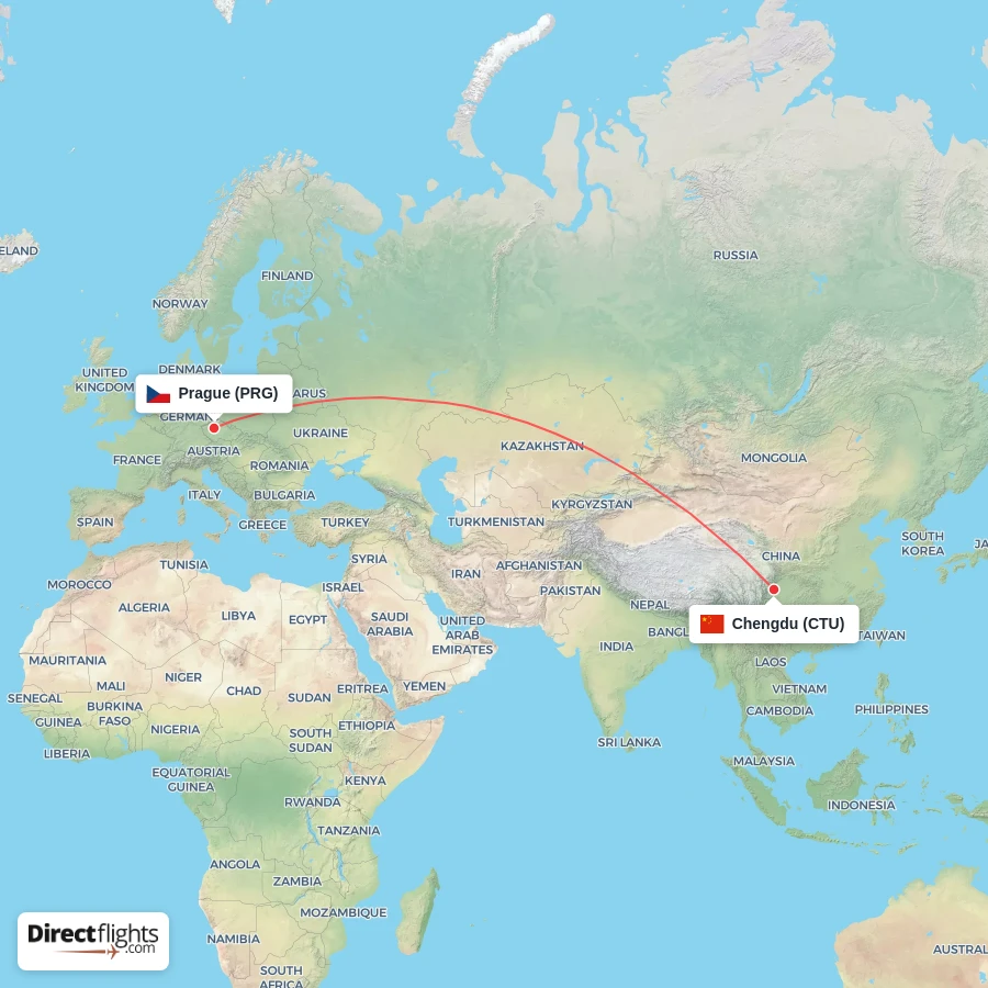 PRG - CTU route map
