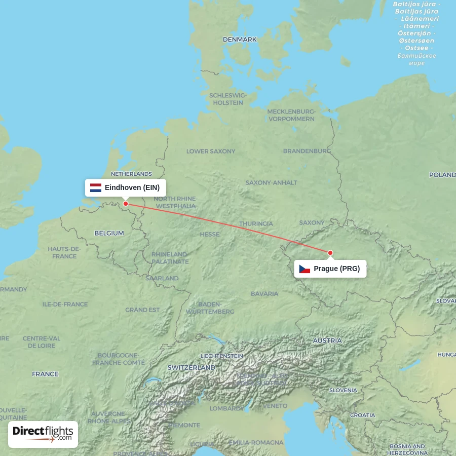 PRG - EIN route map