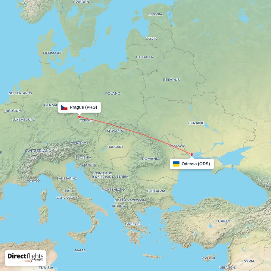 PRG - ODS route map