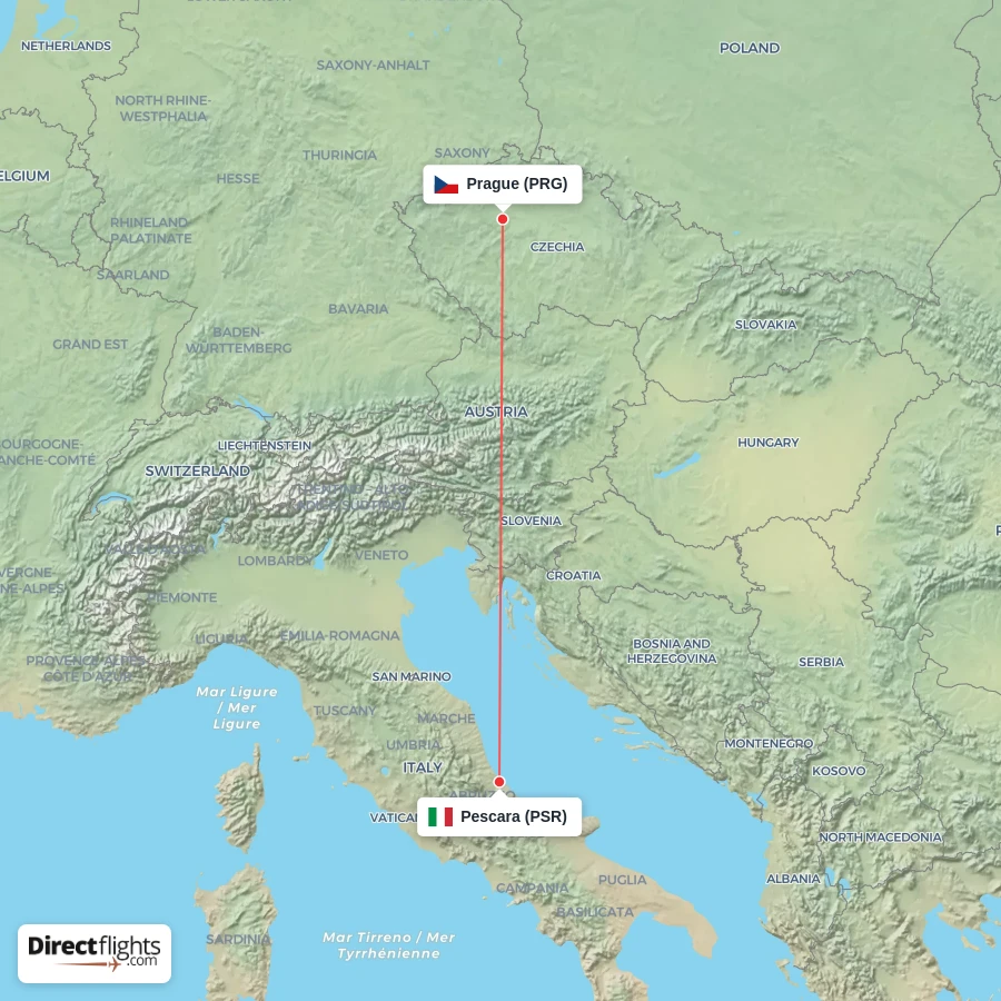 PRG - PSR route map