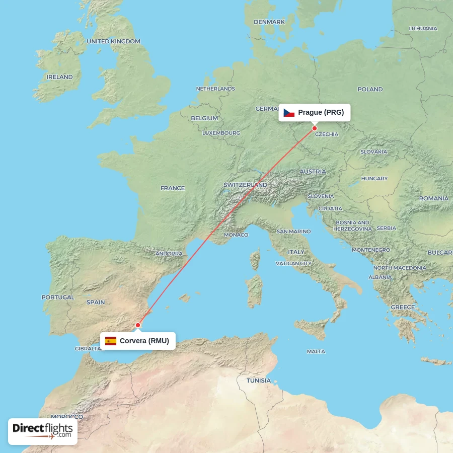 PRG - RMU route map