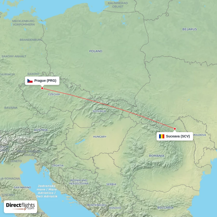 PRG - SCV route map