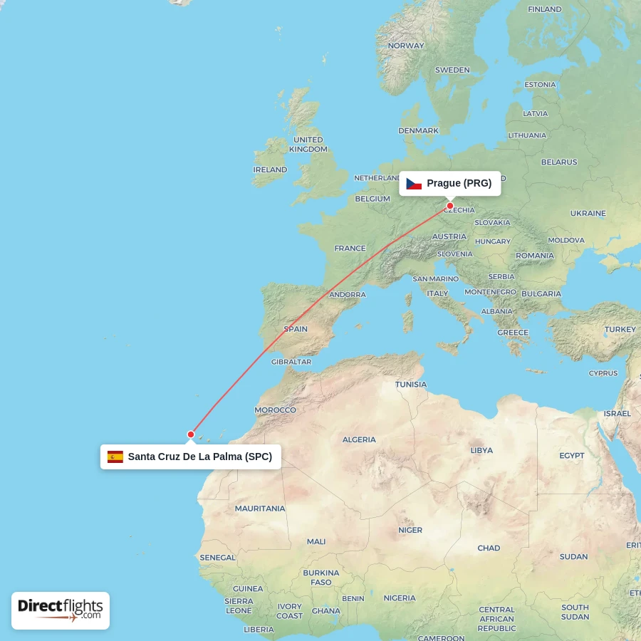 PRG - SPC route map