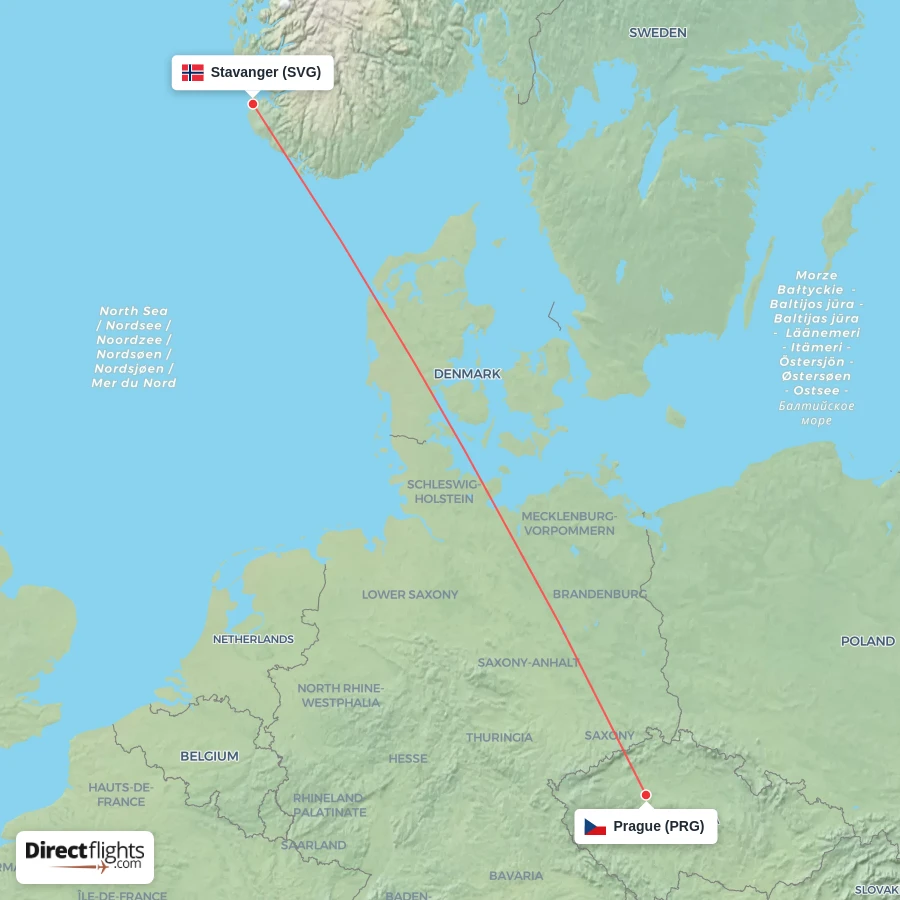 PRG - SVG route map