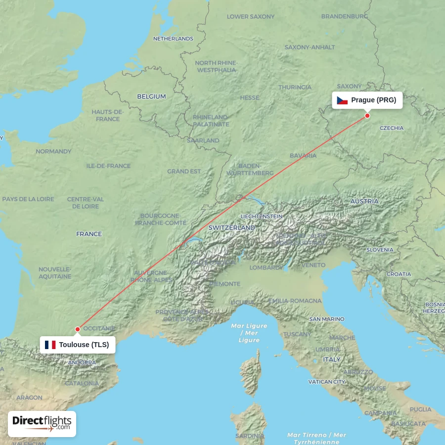 PRG - TLS route map
