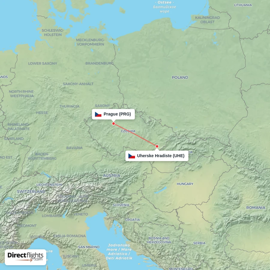 PRG - UHE route map