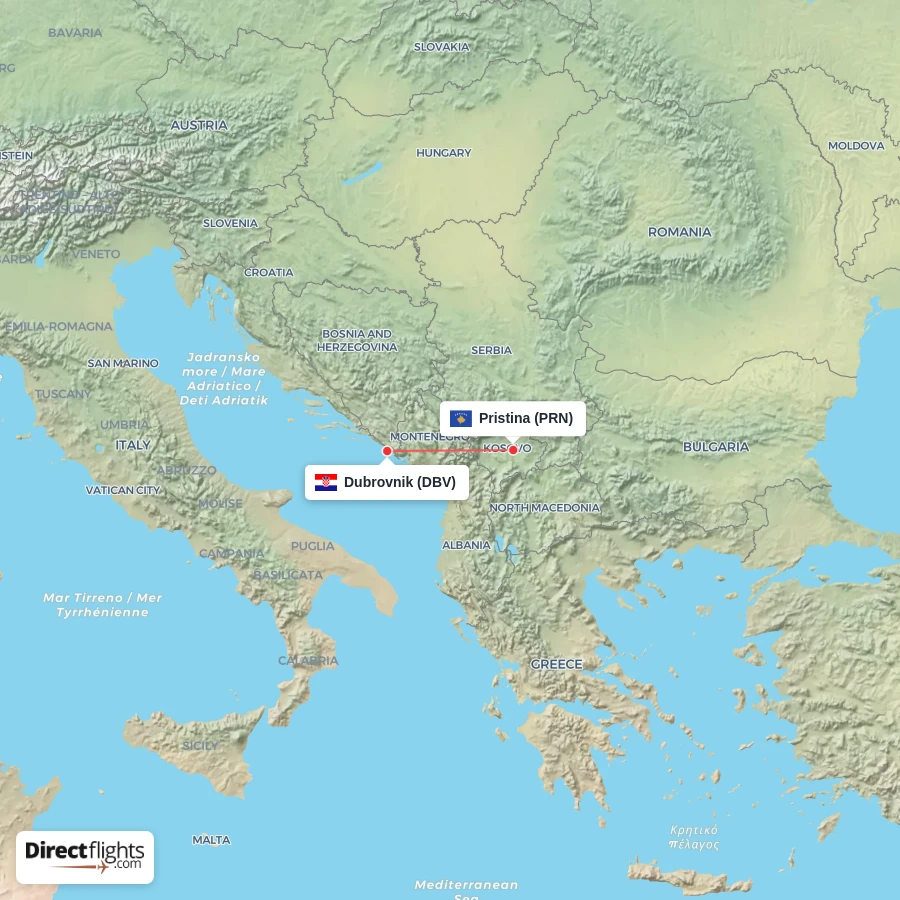 PRN - DBV route map